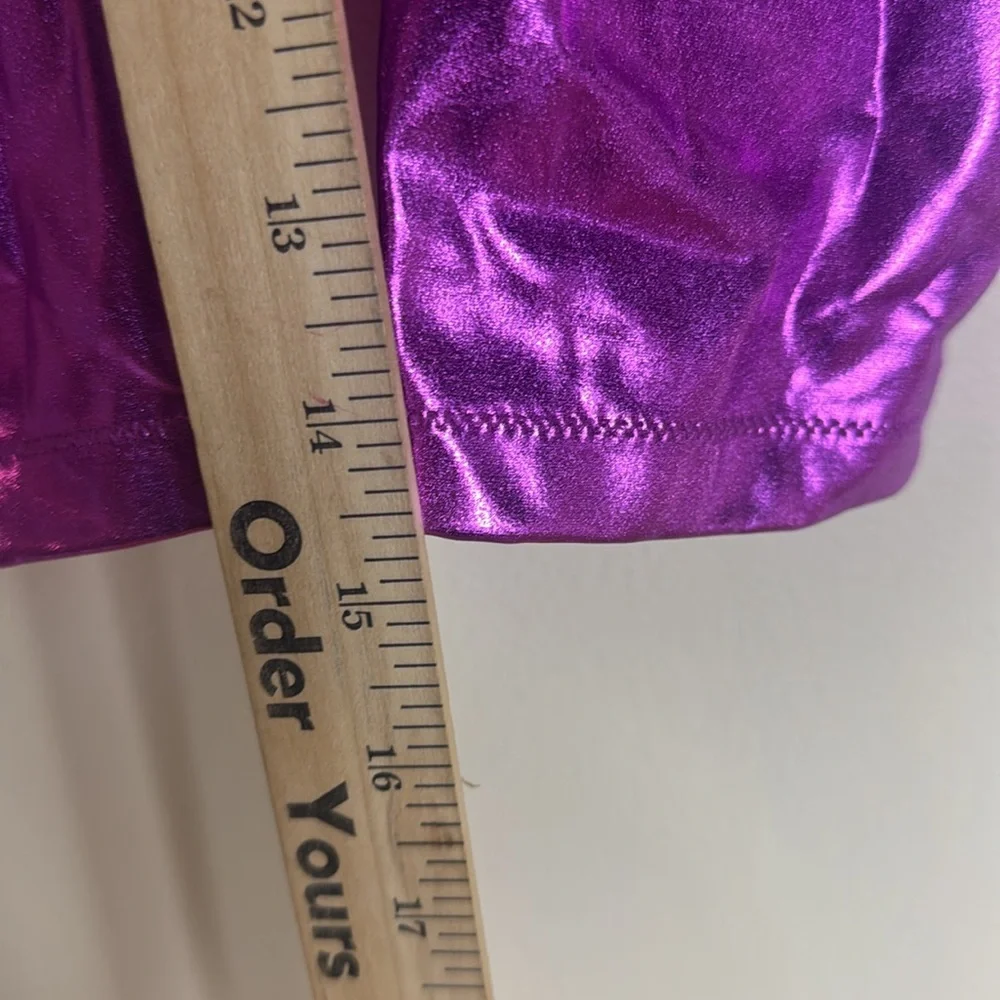 Skims Metallic Swim V Waist Pants In Dragonfruit Size small festival rave beach